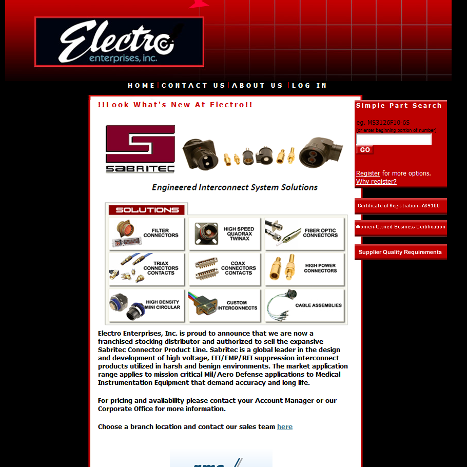 Electro Enterprises, Inc. - Mil-spec Connectors, Switches, Relays, Breakers, and Fiber Optic Cable